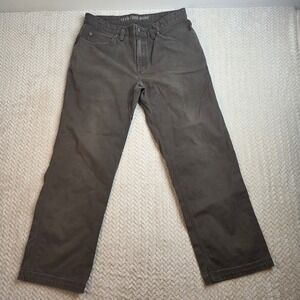 Duluth Trading Co Mens Flex Fire Hose Work Pants Brown 34x30 Straight Leg Cotton